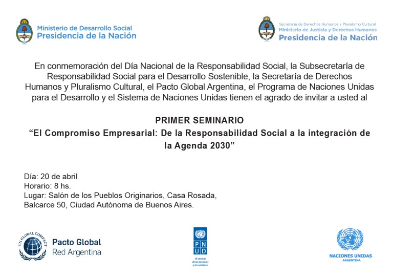 Se celebra el Día Nacional de la Responsabilidad Social en conmemoración al lanzamiento del Pacto Global en Argentina